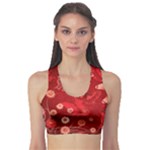 Four Red Butterflies With Flower Illustration Butterfly Flowers Sports Bra