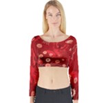 Four Red Butterflies With Flower Illustration Butterfly Flowers Long Sleeve Crop Top