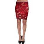 Four Red Butterflies With Flower Illustration Butterfly Flowers Bodycon Skirt