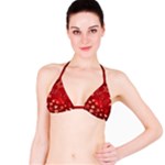 Four Red Butterflies With Flower Illustration Butterfly Flowers Bikini Top