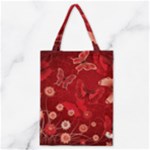 Four Red Butterflies With Flower Illustration Butterfly Flowers Classic Tote Bag