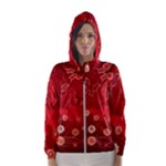 Four Red Butterflies With Flower Illustration Butterfly Flowers Women s Hooded Windbreaker