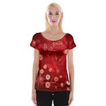 Four Red Butterflies With Flower Illustration Butterfly Flowers Cap Sleeve Top