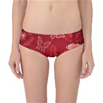 Four Red Butterflies With Flower Illustration Butterfly Flowers Classic Bikini Bottoms