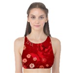 Four Red Butterflies With Flower Illustration Butterfly Flowers Tank Bikini Top