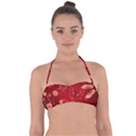 Four Red Butterflies With Flower Illustration Butterfly Flowers Halter Bandeau Bikini Top