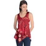 Four Red Butterflies With Flower Illustration Butterfly Flowers Sleeveless Tunic