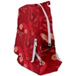 Four Red Butterflies With Flower Illustration Butterfly Flowers Travelers  Backpack