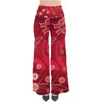 Four Red Butterflies With Flower Illustration Butterfly Flowers So Vintage Palazzo Pants