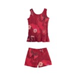 Four Red Butterflies With Flower Illustration Butterfly Flowers Kids  Boyleg Swimsuit