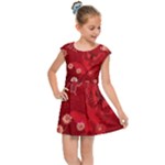 Four Red Butterflies With Flower Illustration Butterfly Flowers Kids  Cap Sleeve Dress