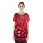 Four Red Butterflies With Flower Illustration Butterfly Flowers Skirt Hem Sports Top