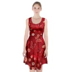 Four Red Butterflies With Flower Illustration Butterfly Flowers Racerback Midi Dress