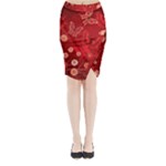 Four Red Butterflies With Flower Illustration Butterfly Flowers Midi Wrap Pencil Skirt