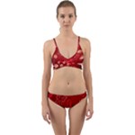 Four Red Butterflies With Flower Illustration Butterfly Flowers Wrap Around Bikini Set