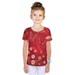 Four Red Butterflies With Flower Illustration Butterfly Flowers Kids  One Piece Tee