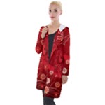 Four Red Butterflies With Flower Illustration Butterfly Flowers Hooded Pocket Cardigan