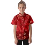 Four Red Butterflies With Flower Illustration Butterfly Flowers Kids  Short Sleeve Shirt