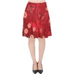 Four Red Butterflies With Flower Illustration Butterfly Flowers Velvet High Waist Skirt