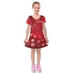 Four Red Butterflies With Flower Illustration Butterfly Flowers Kids  Short Sleeve Velvet Dress