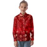 Four Red Butterflies With Flower Illustration Butterfly Flowers Kids  Long Sleeve Shirt