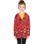 Four Red Butterflies With Flower Illustration Butterfly Flowers Kids  Double Breasted Button Coat