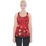 Four Red Butterflies With Flower Illustration Butterfly Flowers Piece Up Tank Top