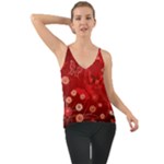 Four Red Butterflies With Flower Illustration Butterfly Flowers Chiffon Cami