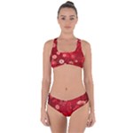 Four Red Butterflies With Flower Illustration Butterfly Flowers Criss Cross Bikini Set