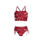 Four Red Butterflies With Flower Illustration Butterfly Flowers Girls  Tankini Swimsuit