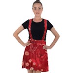 Four Red Butterflies With Flower Illustration Butterfly Flowers Velvet Suspender Skater Skirt