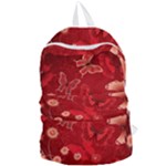 Four Red Butterflies With Flower Illustration Butterfly Flowers Foldable Lightweight Backpack