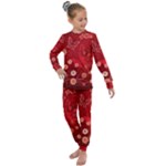 Four Red Butterflies With Flower Illustration Butterfly Flowers Kids  Long Sleeve Set 