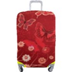 Four Red Butterflies With Flower Illustration Butterfly Flowers Luggage Cover (Large)