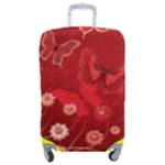 Four Red Butterflies With Flower Illustration Butterfly Flowers Luggage Cover (Medium)