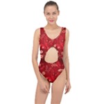 Four Red Butterflies With Flower Illustration Butterfly Flowers Center Cut Out Swimsuit