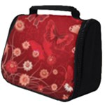 Four Red Butterflies With Flower Illustration Butterfly Flowers Full Print Travel Pouch (Big)