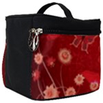 Four Red Butterflies With Flower Illustration Butterfly Flowers Make Up Travel Bag (Big)