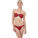 Four Red Butterflies With Flower Illustration Butterfly Flowers Classic Bandeau Bikini Set