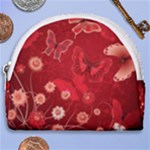 Four Red Butterflies With Flower Illustration Butterfly Flowers Horseshoe Style Canvas Pouch