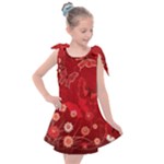 Four Red Butterflies With Flower Illustration Butterfly Flowers Kids  Tie Up Tunic Dress