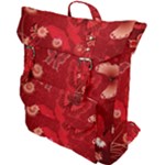 Four Red Butterflies With Flower Illustration Butterfly Flowers Buckle Up Backpack