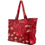 Four Red Butterflies With Flower Illustration Butterfly Flowers Simple Shoulder Bag