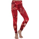 Four Red Butterflies With Flower Illustration Butterfly Flowers Kids  Lightweight Velour Classic Yoga Leggings