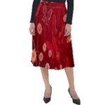 Four Red Butterflies With Flower Illustration Butterfly Flowers Classic Velour Midi Skirt 