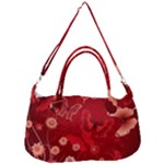 Four Red Butterflies With Flower Illustration Butterfly Flowers Removable Strap Handbag