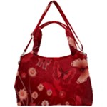 Four Red Butterflies With Flower Illustration Butterfly Flowers Double Compartment Shoulder Bag