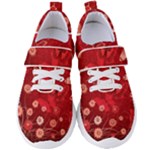 Four Red Butterflies With Flower Illustration Butterfly Flowers Women s Velcro Strap Shoes