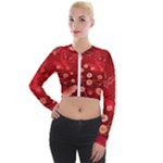 Four Red Butterflies With Flower Illustration Butterfly Flowers Long Sleeve Cropped Velvet Jacket