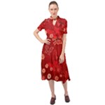 Four Red Butterflies With Flower Illustration Butterfly Flowers Keyhole Neckline Chiffon Dress